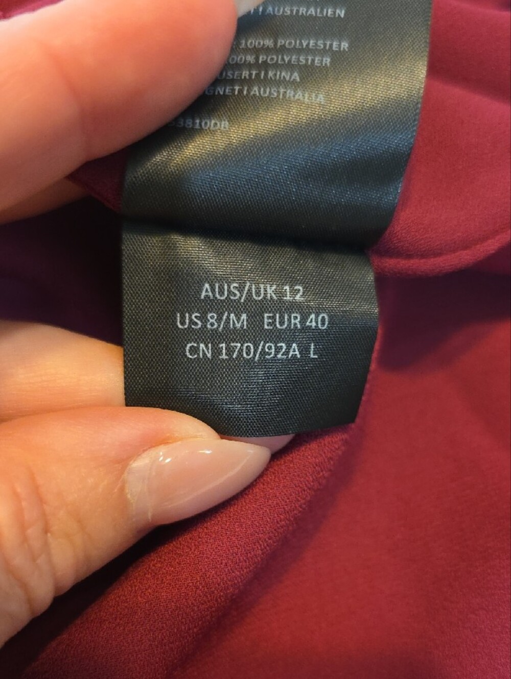Bardot Claire Mini Dress Merlot Size 8 Medium Twist Front Wedding Guest Flare - Picture 14 of 17